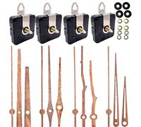 YIPUETERNITY Clock Mechanism Kit, Battery Powered, Silent Quartz Movement Long and Short Shaft, Wooden Wall Mechanisms For Motor Replacement DIY Repair (Wooden-4pcs), Black, 20mm