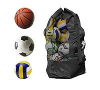 YIPUETERNITY Extra Large Mesh Ball Storage Net with Drawstring, 110 x 49cm Waterproof Training Shoulder Bag for Basketball, Soccer, Football, Volleyball, Rugby, Beach, Yoga. Holds 15 Balls