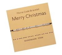 YIPUKIYI MORSE CODE BRACELETS for Men Women Funny Gifts Dad Mom, Son Daughter Grandson Best Friends, Funny Inspirational Secret Bracelets, Back to School Gift Adjustable Bracelets (Metal), Metal, no