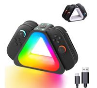 YipuVR Charging Dock for Nintendo Switch 2, Charging Station with 7 RGB Light Modes, Charging Dock with LED indicator, Charges Up to 4 Controllers, Fast Charge Station with USB C Charging Cable (A)