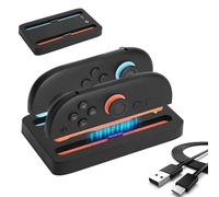 YipuVR Charging Dock for Nintendo Switch 2 - Dual Joycon Charging Station with 2H Fast Charge, Smart Overcharge Protection, LED Indicators & Compact Design for Home, Travel, and Multiplayer Gaming