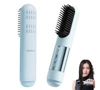 YipuVR Go Brush Pro, Cordless Hair Straighteners with 30s Fast Heat & Cold Air Setting, Cordless Ceramic Hair Brush with 3 Temp Adjustable, USB Rechargeable, LED Screen for Travel, Use (Blue)