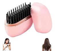 YipuVR Mini Hair Straightener, Mini 2-in-1 Cordless Hair Straightener Comb with 3 Heat Settings, 30s Fast Heating, Type-C Charging, Anti-Scald Shell, for All Hair Types, Travel, Home Use (Pink)
