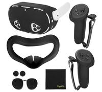YipuVR Silicone Cover Set for Meta Quest 3S, Accessories for Quest 3S, VR Silicone Protective Case, Include VR Shell Sleeve, Controller Grip Cover, Face Sleeve, Lens Case, Lens Cloth