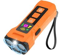 YipuVR Ultrasonic Anti Barking Device For Dogs,6 In 1 Multi Functional Design with 3x Powerful Emitters & 50ft Range,Rechargeable with Colour Screen & Torch for Home,Park & Apartment (Orange)