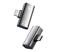 YipuVR USB C to 3.5MM Headphone and Charger Adapter for Meta Quest 3S Accessories, USB C Headphone Adapter with Charging, 2 in 1 Type-C to 3.5mm Audio Hi-Res with PD Fast Charge (Black+Black)