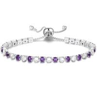 Yiqeenho Tennis Bracelets for Women Birthstone Cubic Zirconia Bracelet Birthday Jewellery June