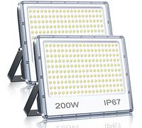 YIQIBRO 200W LED Floodlight Outdoor, IP67 Waterproof Security Lights 2 Pack