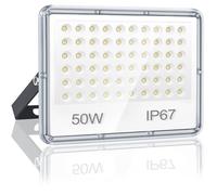 YIQIBRO 50W LED Outdoor Floodlight, 5000LM 7000K, IP67 Waterproof, 60 LEDs, White, Modern Style, Outdoor, Street, App-controlled, Wall Mount, 1 Count