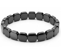Yiqicomle Men’s Black Obsidian Hematite Bracelet, Natural Stone Elasticated Beaded Jewellery Masculine Energy Birthday Christmas Gift for Him