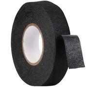 Yiqicomle Wiring Hardness Tape, Black Electrical Cable Loom Tape Adhesive Fabric Cloth Tapes Heat Resistant Sound Damping Insulation Tapes for Cars Vehicle Wires Cables Fixed (19mmx25m)