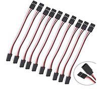 Yiqigou 10 pcs 11.8in JR Male to Female Plug Connector Servo Extension Cord Lead Cable Wire, 3 Pin Cord JR Male to Female Servo Extension Cable for Futaba (50cm)