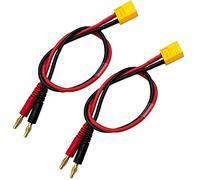 Yiqigou 2 pcs XT60 XT-60 Male Plug Connectors to 4.0mm Banana Bullet Plug Cable Balance Connector with 30cm 14AWG Silicone Wire