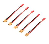Yiqigou 5 Pcs XT60 Plug Female Connector to 2-pins JST Plug Female Connector Cable with 3.9inch 20AWG Silicone Wire