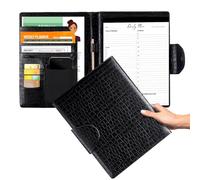 Portfolio Folder Padfolio with Writing-Notepad - Stylish Crocodile Leather Portfolio with Tablet Sleeve, Phone Pocket & Business Card Holder, Conference File Folder Organizer Padfolio for Women/Men