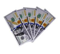 YIQILAFADA 5pc 100 Dollar Bills, $100 Leaf Bills for Party Banknotes Album Money Home Decoration