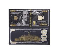 YIQILAFADA 5pc Black Dollar Bills, $100 Leaf Bills for Party Banknotes Album Money Home Decoration