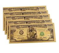 YIQILAFADA 5Pcs Gold One Million Dollar Bills, Colored Gold Foil Bill Collectible Banknotes for Decor, with Amazing Detailing