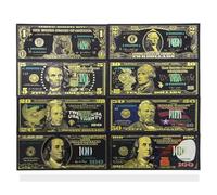 YIQILAFADA Black Dollar Bills, 1 2 5 20 50 100 Dollar Banknotes Dollar Art for Decor Bookmark