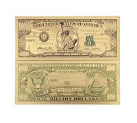 YIQILAFADA Gold Dollar Bills, 24k Gold Plated Million Billion Trillion Dollar Banknotes Gold Dollar Art for Decor Bookmark