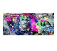 YIQILAFADA Money Wall Decor 100 Dollar Bill Canvas Wall Art, Printing Poster for Home Decor and Office Living Room (NO FRAME)