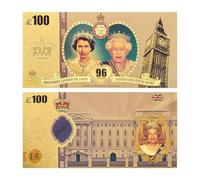 YIQILAFADA Queen Elizabeth II Gold Bill, Gold 100 Note UK Royal