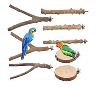 YiQinzcxg 8 Pcs Parrots Grinding Scratcher Perch Stands Birds Stand Natural Wood Stick Grinding Branch Paw Climbing Standing