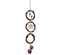 YiQinzcxg Bird Toy Bird Chewing Toy Birdcages Standing Swing Small Bird Cage Wood Three Rings Perch For Conures