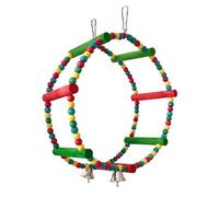 YiQinzcxg Colorful Beads Swing For Bird Bird Cage Standing Perch Chewing Toy With Bells For Small Bird Entertainment Toy