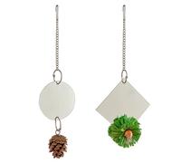 YiQinzcxg Double Side Reflective Parrot Play Toy Safe Hanging Chewing Toy For Pet Bird Cage Accessories Bird Plate Playsets