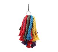YiQinzcxg Parrot Cage Accessory Colorful Hanging Rope Bird Climbing Toy For Chewing And Stress Reduce Fun Cotton Rope Cage Toy