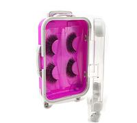 YiQiYi Fake Eyelash Organizer Case Eyelash Extension Mini Suitcase Lashes Organizer Packing Makeup Container Luaage Box for Women Travel 2 Eyelash Tray (Purple)