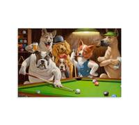 YiQuSoft Arthur Sarnoff - The Hustler, Dogs Playing Pool 1960s Poster Canvas Painting Wall Art Decorative Picture Prints Modern Decor Unframe-style 20x30inch(50x75cm)