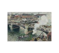 YiQuSoft Camille Pissarro Pont Boieldieu in Rouen, Rainy Weather, 1896 Poster Wall Art Bedroom Prints Home Decor Hanging Picture Canvas Paintings Unframe-style 12x18inch(30x45cm)