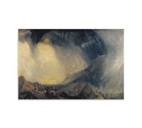 YiQuSoft J. M. W. Turner Snow Storm Hannibal And His Army Crossing The Alps Poster Painting On Canvas Wall Art Scroll Picture Print Living Room Walls Decor Homes Unframe-style 24x36inch(60x90cm)