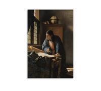 YiQuSoft Johannes Vermeer The Geographer Poster Wall Art Painting Canvas Gift Living Room Prints Bedroom Decor Artworks Unframe-style 20x30inch(50x75cm)