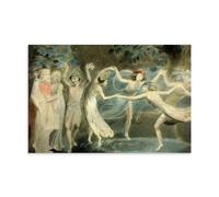 YiQuSoft William Blake Oberon, Titania And Puck with Fairies Dancing (1786) Poster Home Decor Wall Art Hanging Picture Print Bedroom Decorative Paintings Room Unframe-style 12x18inch(30x45cm)