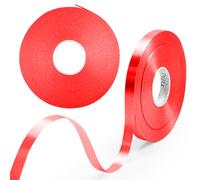 Yiran 2 Rolls Red Balloon Ribbon 8mm, 50m/roll Red Ribbon Curling Balloon String for Gift Wrapping Flower Crafts Birthday Party Floral Festival Wedding Christmas Decorations