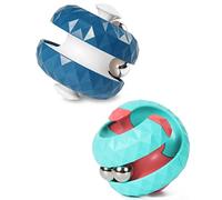 Yiran 2pcs Rotating Cube Bead Orbit Ball Maze Fidget Hand Spinner Sensory Toys Anxiety Relief and Stress Fingertip Toy Educational Puzzle Games Interactive Kids Adult - Green & Blue (XZQ-LanLv)