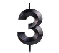 Yiran 3D Birthday Candles, Black Number 3 Candle, Boys Girls Men Women Cake Topper Birthday 3 Year Old Party Wedding Anniversary Celebration Supplies