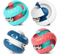 Yiran 4pcs Rotating Cube Bead Orbit Ball Maze Ball Fidget Hand Spinner Sensory Toys Anxiety Relief and Stress Relief Fingertip Gyro Toy Educational Puzzle Games for Interactive Toys Kids and Adult