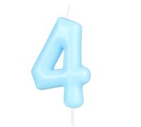 Yiran Boys Blue 4th Birthday Candles,Cute Baby Blue Macaron Birthday Candle for Cake,Happy Birthday Candle,Numeral Candles Cake Topper Decoration for Girls Birthday Party Supplies