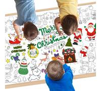 Yiran Christmas Coloring Tablecloth, 72 x 33 inch DIY Kids Xmas Party Tablecloth, Giant Colouring Poster Table Cloth for Kids, Boys Girls Christmas Birthday Gift, Craft Doodle Art