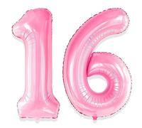 Yiran Sweet 16 Balloons - 61 Pink Giant Jumbo Huge Foil Mylar Helium 16th & 61st Birthday Party Balloons for Girls & Women