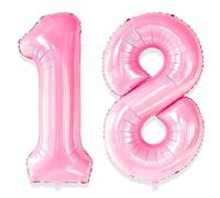 Yiran Sweet 18 Pink Balloons - 81 Pink Giant Jumbo Huge Foil Mylar Helium 18th & 81st Birthday Party Decorations