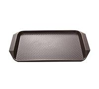 Yirepny 1x Set ofAnti-Slip Rectangular Non-Slip Top and Bottom Plastic Dinner/Drinks Serving Tray with High Grip Rubber Surface, Easy Grip Handles Coffee