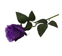 Yirepny 27cm Artificial Mini Rose Rosebud Bundle Posy with Flower Heads/Stems - Home Wedding,Purple