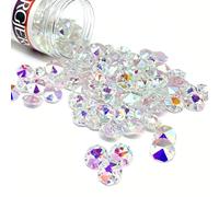 YIRGJERON 200Pcs 14mm Faceted Clear Crystal Glass Octagon Beads, 2-Hole 7mm Thick Prism Spacers for Suncatcher, Dreamcatcher & DIY Jewellery Making, Chandelier Craft Supplies