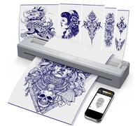 YIRIGUI Adjustable Tattoo Stencil Printer Mini Wireless Bluetooth Thermal Printer for Artists & Beginners, Portable, 10 Transfer Papers, Compatible with Phone, Tablet, PC