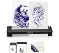 YIRIGUI Mini Tattoo Stencil Printer, Portable Bluetooth Thermal Transfer Machine with Adjustable Paper Size, 10 Sheets Included, Compatible with iOS, Android, Tablet & Computers